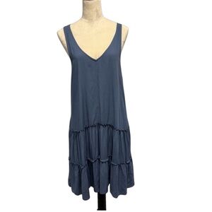 Splendid Indigo Soft Sleeveless Ribbon 2 Tiered Dress- M